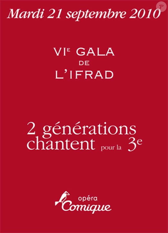 Gala de l'Ifrad, Opéra Comique, à Paris, le 21 septembre 2010