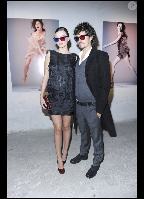 Miranda Kerr et Orlando Bloom à la soirée Prestige et Vogue, durant la Fashion Week de Milan, le 25 septembre 2010