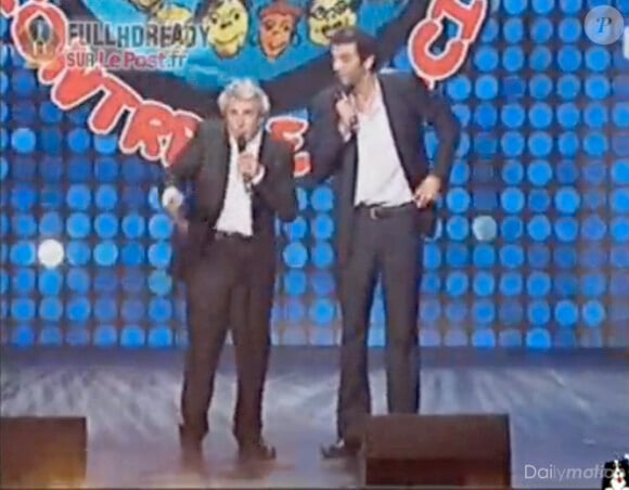 Michel Boujenah et Ramzy gèrent l'incident survenu pendant l'émission (en direct) Rire ensemble contre le racisme (diffusée le 2 octobre 2010 sur France 2)