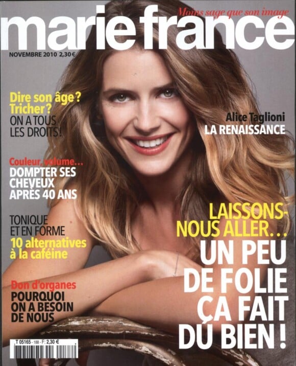 Alica Taglioni en couverture de Marie France