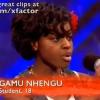 Première audition de Gamu Nhengu dans The X Factor, août 2010