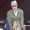 David Arquette et sa fille Coco il y a quelques jours sur le tournage de la série Cougar Town