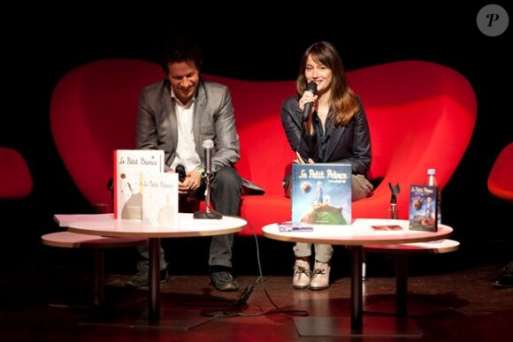 Marie Gillain et Aton Soumache, président de Method Animation. Conférence de presse du Petit Prince pour France Télévisions.