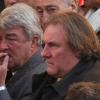 Jean-Claude Gayssot et Gérard Depardieu lors des obsèques de Georges Frêche à la cathédrale Saint-Pierre de Montpellier le 27 octobre 2010