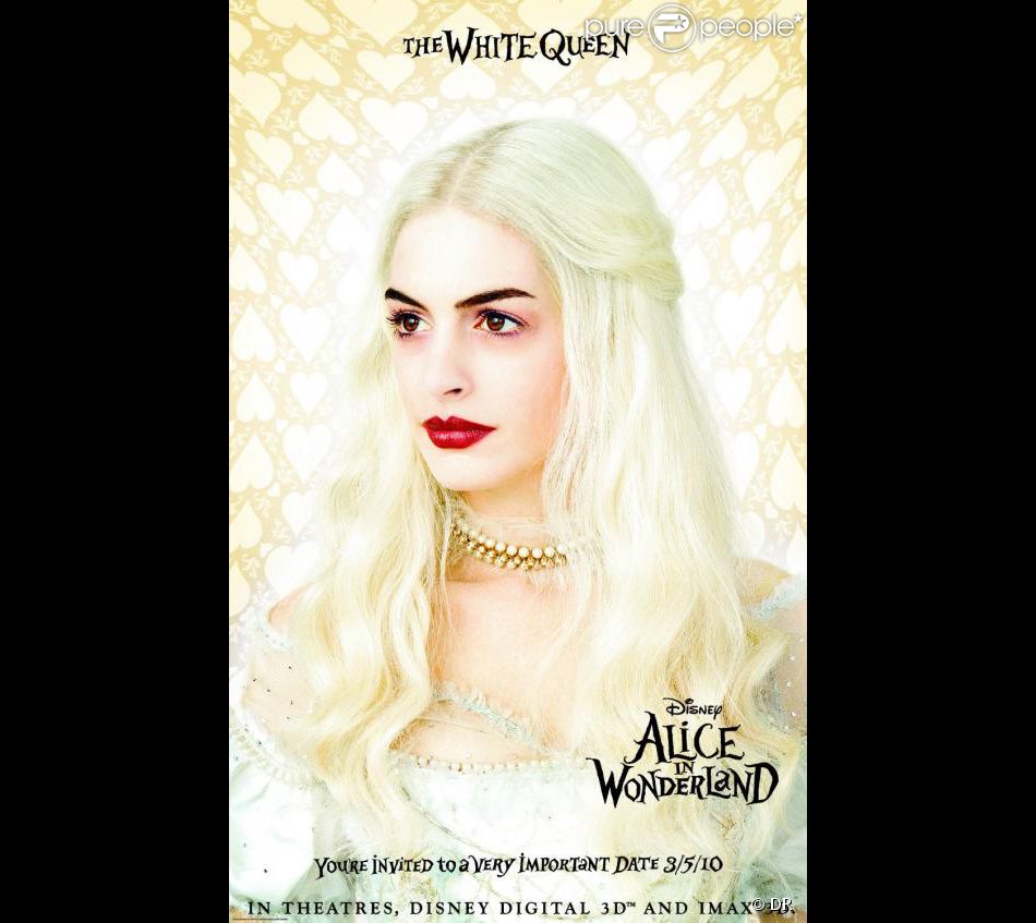 Anne Hathaway est la reine Blanche dans Alice au pays des merveilles de Tim Burton Purepeople
