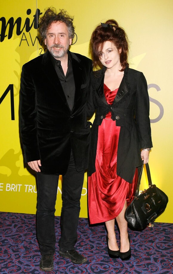 Tim Burton et sa femme Helena Bonham Carter lors des Awards Music Industry Trusts 2010, à Londres, le 1er novembre 2010