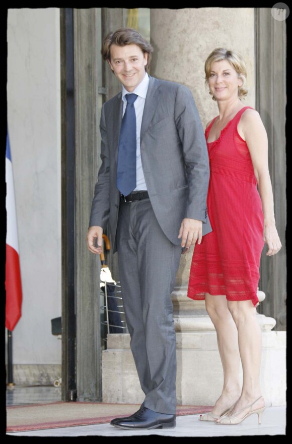 Michèle Laroque et François Baroin, palais de l'Elysée, le 30 juin 2009