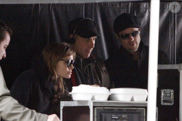 Angelina Jolie et Brad Pitt sur le tournage de l'actrice en Hongrie; Novembre 2010