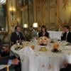 Carla Bruni et Nicolas Sarkozy déjeunent avec le président de la République arabe syrienne, Bachar el-Assad, et son épouse Asma. Claude Guéant est également convié. Le 9/12/2010