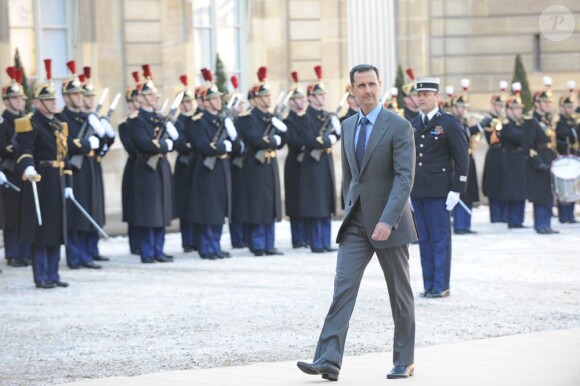 Le président de la République arabe syrienne, Bachar el-Assad, à Paris. Le 9/12/2010