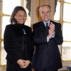 Remise de médailles au ministère de la Culture, à Paris le 15 décembre : Mina Agossi et Frédéric Mitterrand