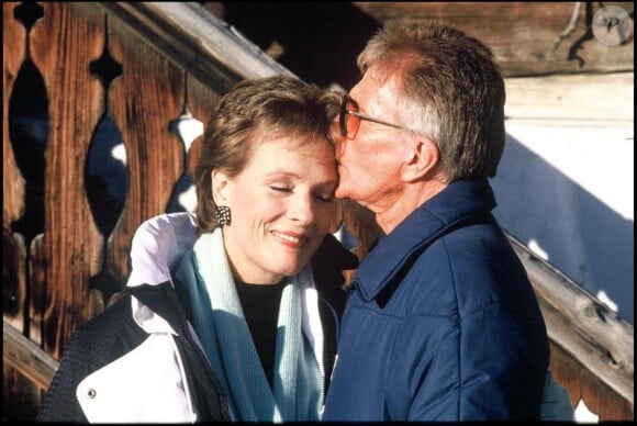 Julie Andrews et Blake Edwards en décembre 1989 en Suisse.