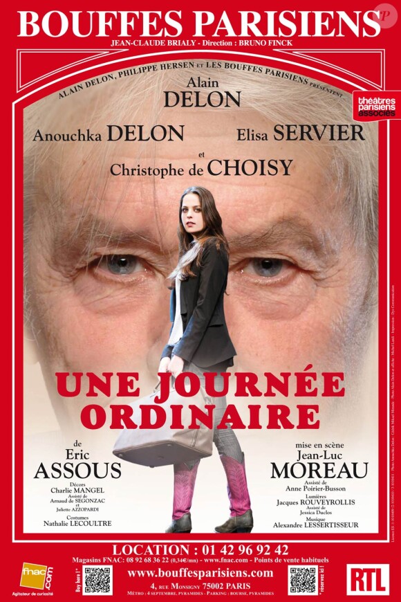Alain Delon et sa fille Anouchka sur l'affiche de la pièce Une journée ordinaire, qui se jouera à Paris à partir du 21 janvier 2011.