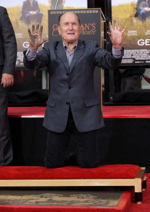 Robert Duvall, honoré devant le Grauman's Chinese Theater à Los Angeles le 5 janvier 2011