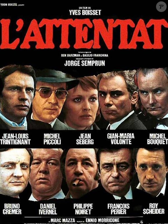 L'affiche du film L'Attentat (1972) de Yves Boisset, avec Jean-Louis Trintignant et Jean Seberg.
