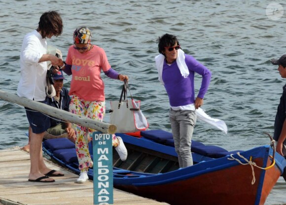 Ronnie Wood et sa compagne Ana Araujo en vacances en Uruguay, le 3 janvier 2011