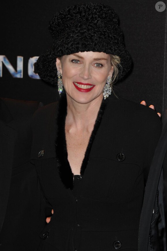 Sharon Stone assiste à l'avant-première de Largo Winch 2 au Gaumont Opéra (Paris Ier), vendredi 14 janvier.