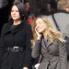 Sarah Jessica Parker et Olivia Munn sur le tournage de I Don't know how she does à Manhattan le 17 janvier 2011