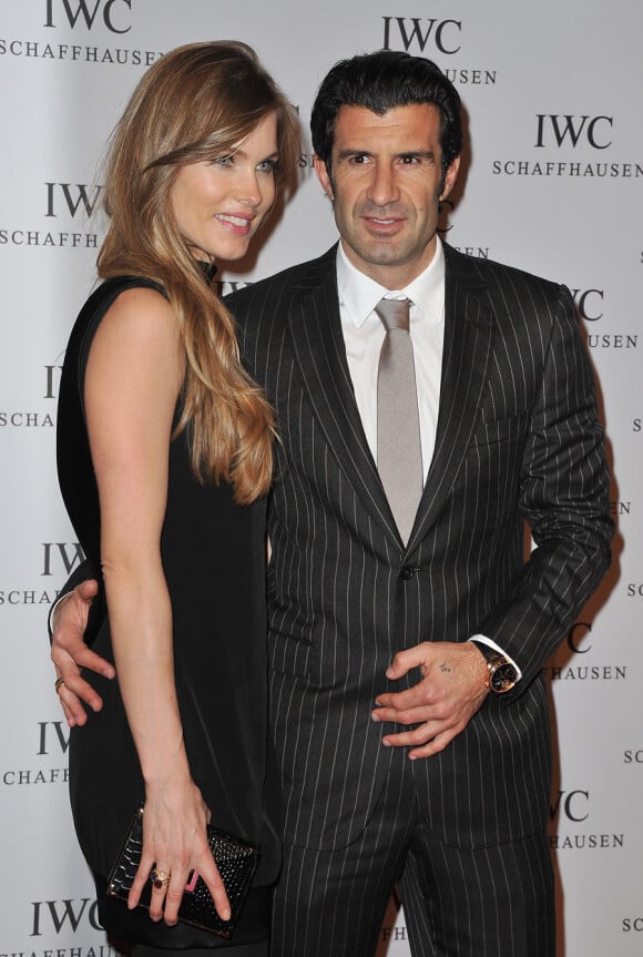 Luis Figo et sa femme Helen Svedin lors de la soirée organisée pour le lancement de la collection Portofino IWC, le 18 janvier 2011, à Genève