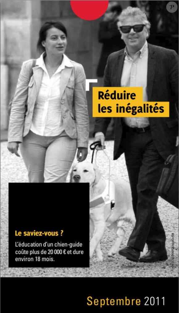 Cécile Duflot et Daniel Cohn-Bendit dans le calendrier pour la Fédération des Aveugles et Handicapés Visuels de France.