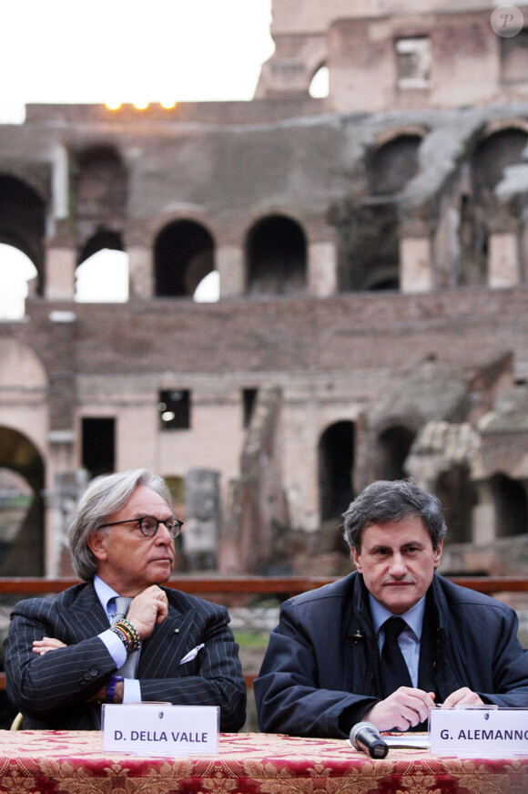 Diego della Valle et Gianni Alemanno, le maire de Rome devant le site du Colisée.
