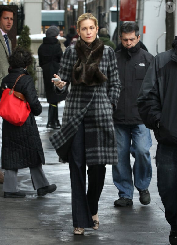 Kelly Rutherford sur le tournage de Gossip Girl à New York le 25 janvier 2011