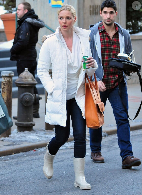 Katherine Heigl sur le tournage du film New Year's Eve le 2 février 2011