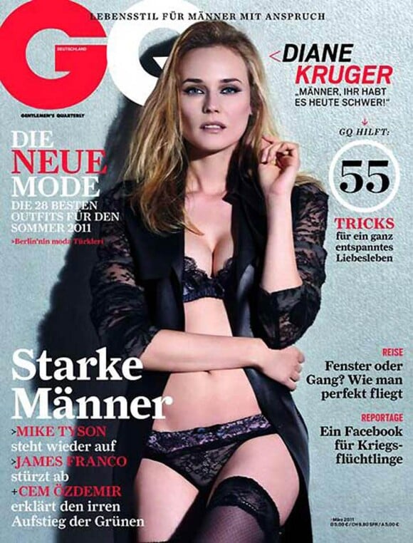 La ravissante Diane Kruger en couverture de l'édition allemande du magazine GQ, mars 2011.