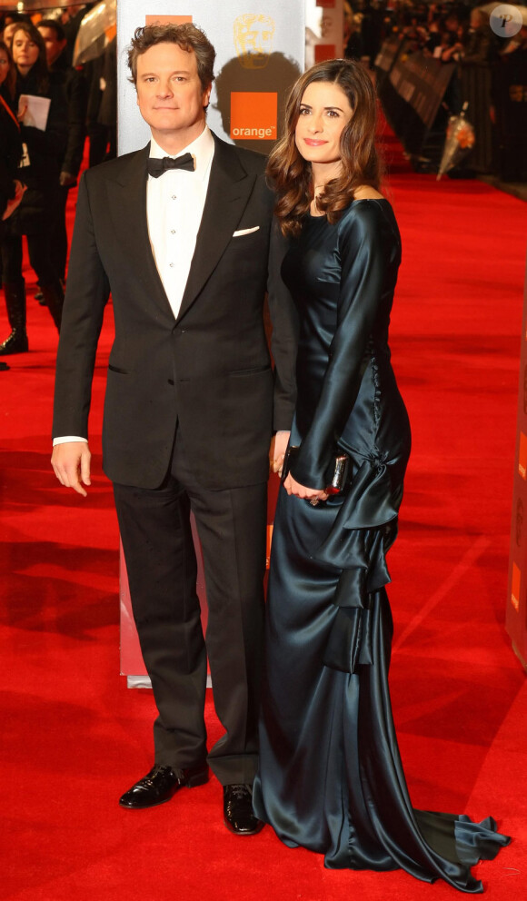 Colin Firth et sa femme Livia lors de la cérémonie des BAFTA à Londres le 13 février 2011