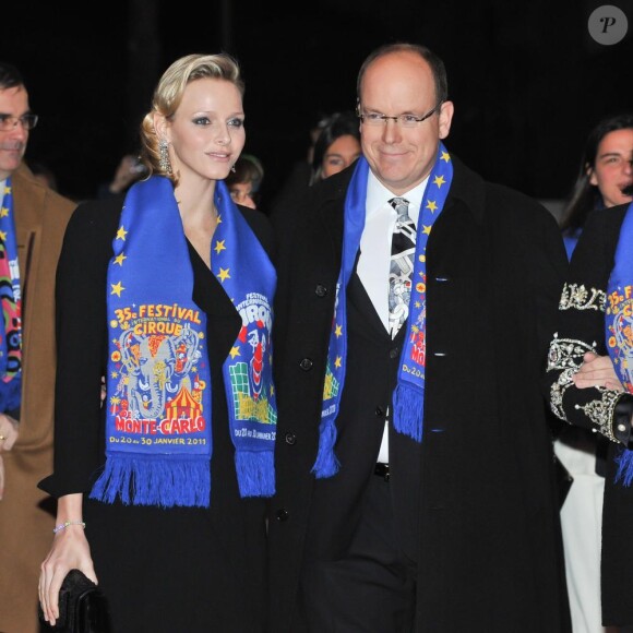 Charlene Wittstock et Albert de Monaco en janvier 2011 à Monte-Carlo