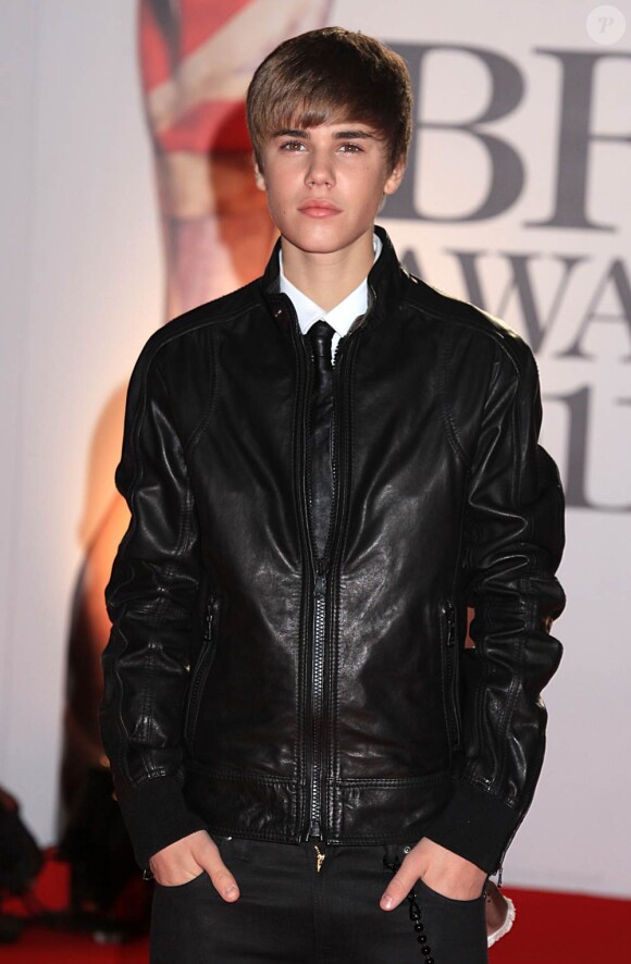 Justin Bieber à la cérémonie des Brit Awards, le 15 février 2011.