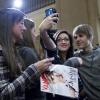 Justin Bieber, lors de la conférence de presse de son film Never say never, à Toronto (Canada), le mardi 1er février 2011.