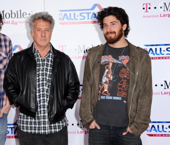 Dustin Hoffman et son fils Jake à la soirée NBA All-Star Game, à Los Angeles le 20 février 2011
