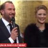 Le comédien et humoriste François Damiens et l'actrice Virginie Efira au micro de Canal+, sur le tapis rouge de la 36e nuit des César, vendredi 25 février.