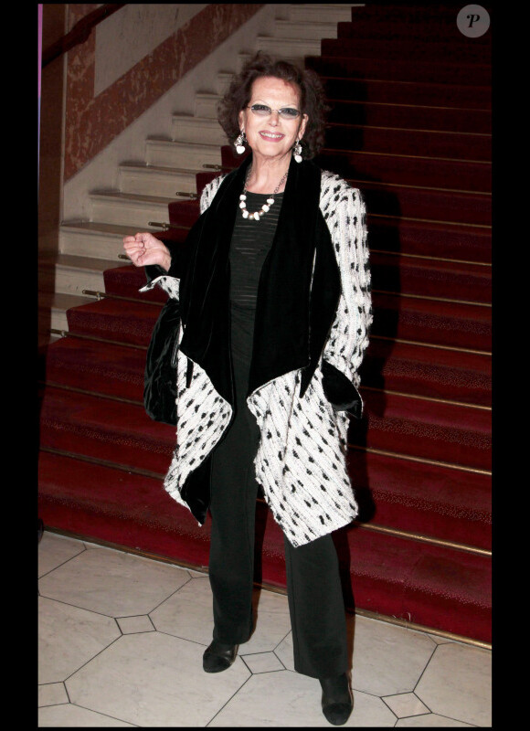 Claudia Cardinale lors de la présentation du téléfilm Frères d'Italie pour Arte le 28 février 2011 à Paris