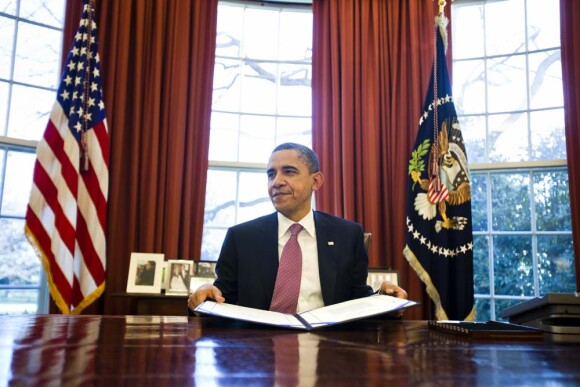 Barack Obama dans le célèbre bureau ovale de la Maison Blanche, le 2 mars 2011.