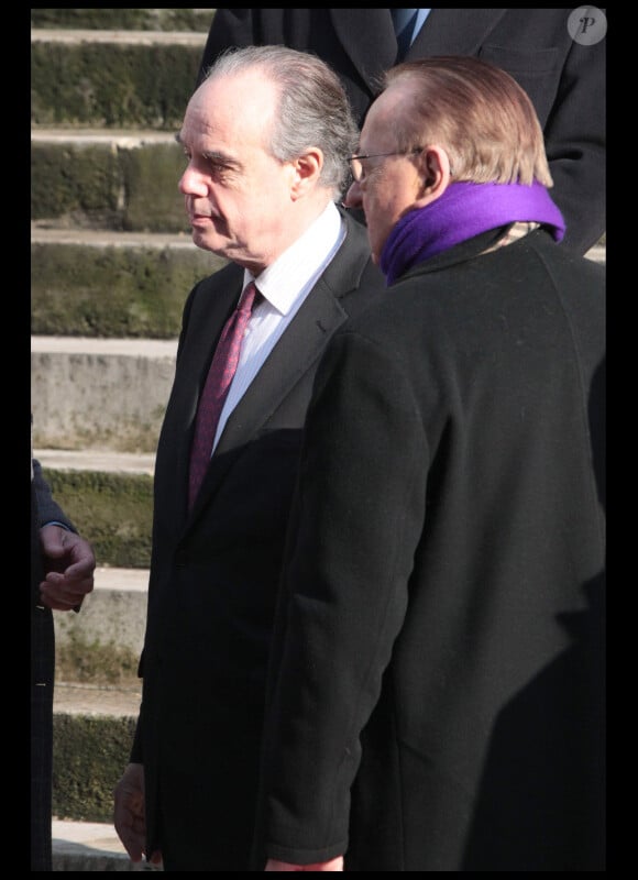 Frédéric Mitterrand lors des obsèques d'Annie Girardot à Paris le 4 mars 2011