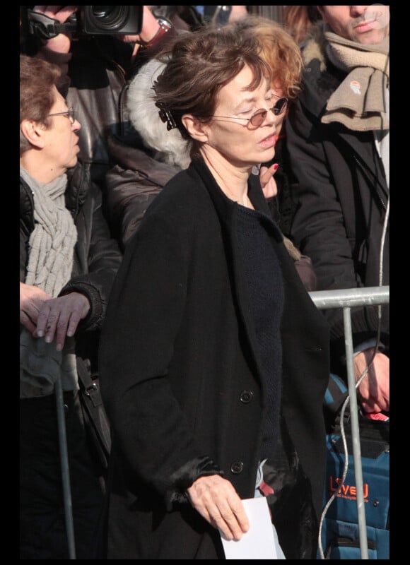 Jane Birkin lors des obsèques d'Annie Girardot à Paris le 4 mars 2011