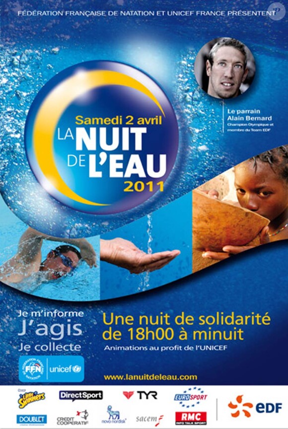 En 2011, Alain Bernard continue à épauler la Nuit de l'Eau de l'Unicef, opération dont Laure Manaudou fut la première marraine en 2008-2009, et dont la 4e édition aura lieu le 2 avril 2011.