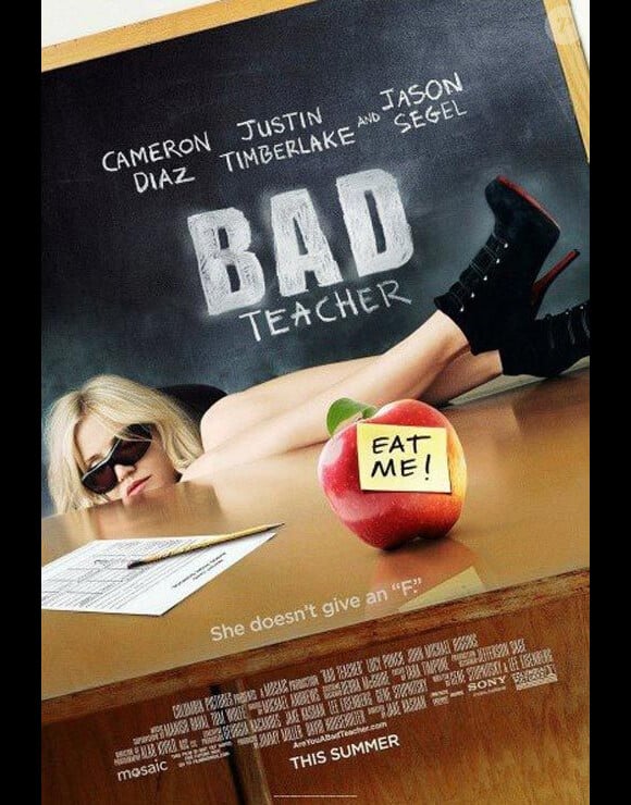 L'affiche du film Bad Teacher avec Cameron Diaz, à croquer !