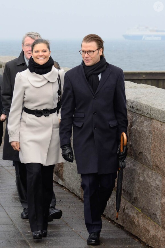 Victoria et Daniel de Suède en visite à Malmö le 9 mars 2011.