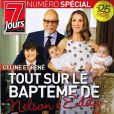 Céline Dion et René Angelil, en couverture de 7 Jours avec leurs enfants pour le baptême des jumeaux Nelson et Eddy