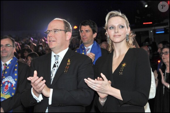Albert de Monaco et Charlene Wittstock en janvier 2011, à Monaco.