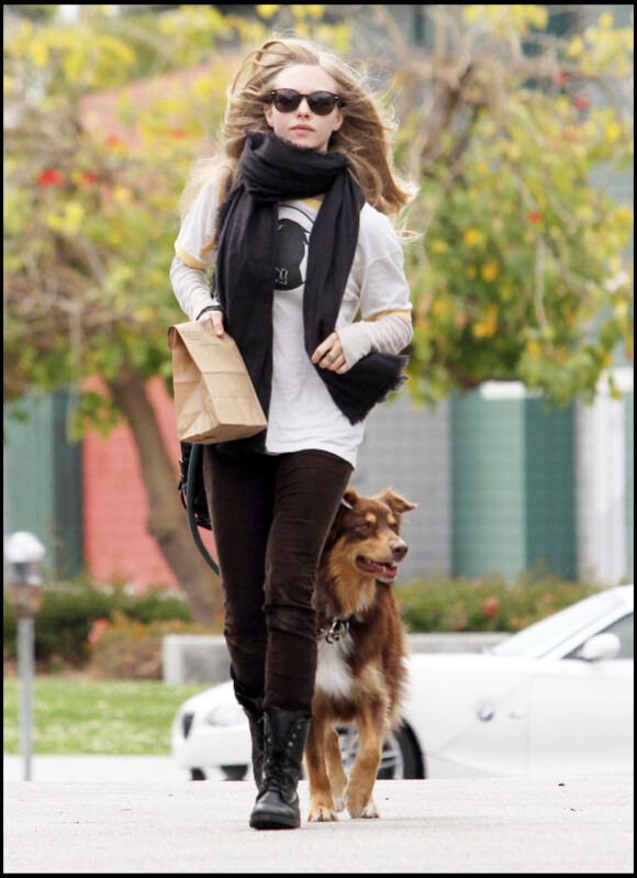 Amanda Seyfried passe l'après-midi avec Ryan Philippe, son nouveau boyfriend, et leurs chiens respectifs à Los Angeles le 19 mars 2011