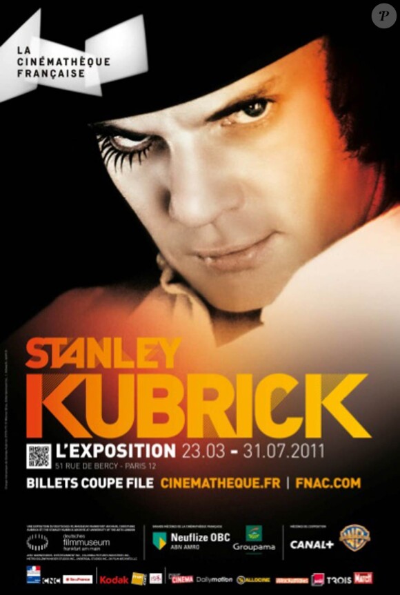 L'affiche de l'exposition consacrée à l'immense cinéaste Stanley Kubrick se tiendra à la Cinémathèque Française, à Paris, du 23 mars au 31 juillet 2011.