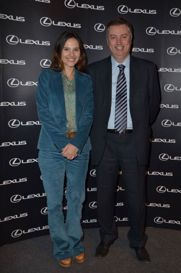 Daniele Schillaci et Virginie Ledoyen lors de la soirée de lancement de la nouvelle Lexus, à Saint-Germain-en-Laye, le 17 mars 2011.