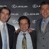 Cèdric Danière (Directeur de Lexus en France), François Martines (Directeur Général Toyota France Financement) et Abdelatif Benazzi lors de la soirée de lancement de l