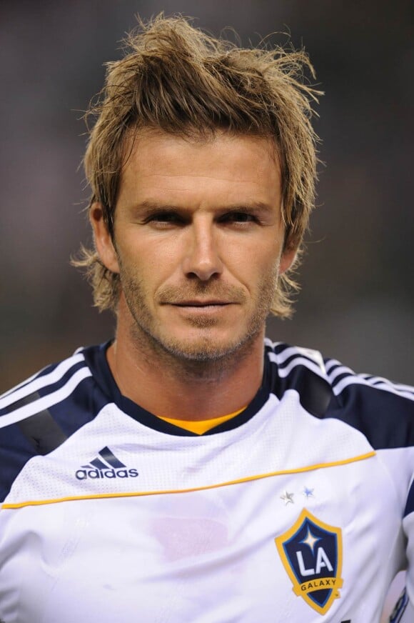 David Beckham avec son maillot des Los Angeles Galaxy, le 20 mars 2011.