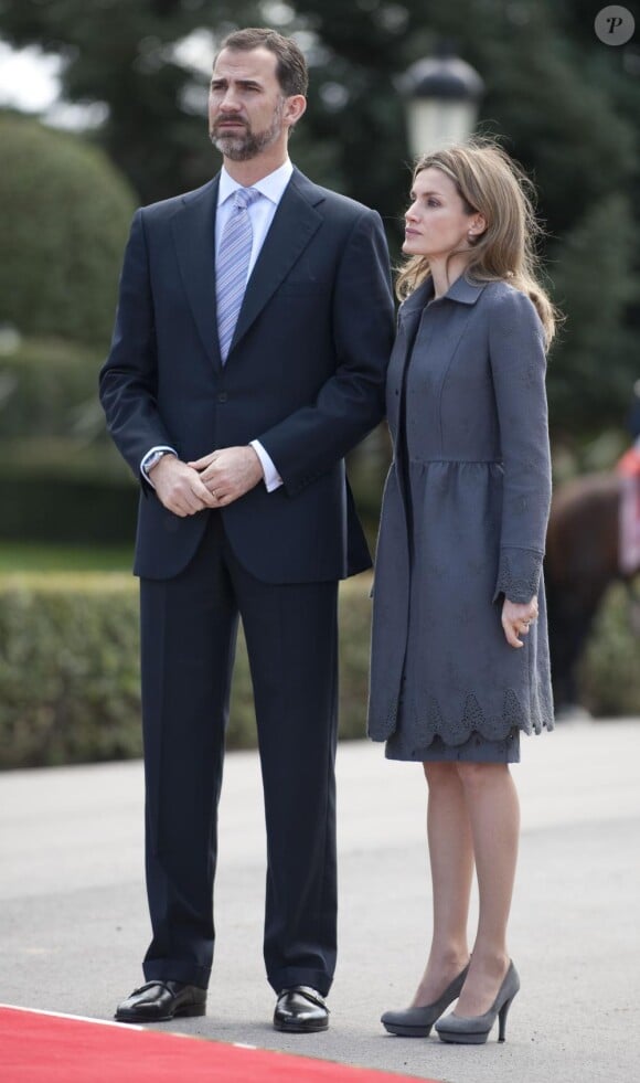 La princesse Letizia et son époux Felipe  à Madrid le 30 mars 2011