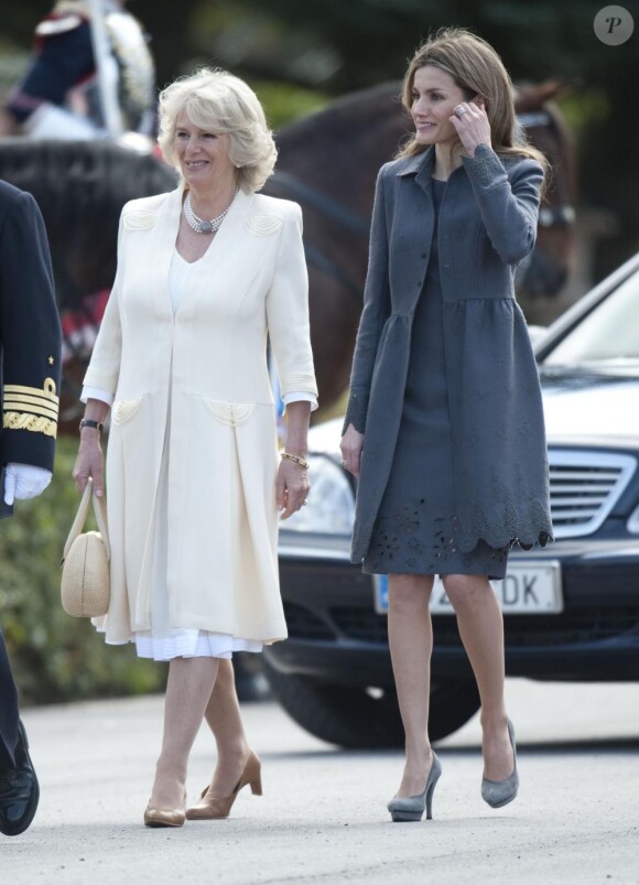 La princesse Letizia et Camilla Parker Bowles à Madrid le 30 mars 2011